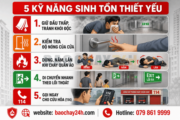 Ky nang thoat hiem khi xay ra su co chay no